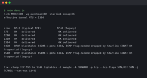 Debugging MTU Blackholes on WireGuard Over Starlink